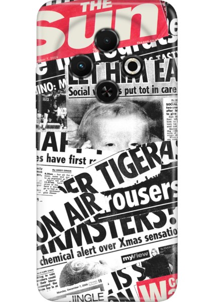 Tecno Spark 30C 6.67 " Kılıf Tecno Kamera Koruma Silikon Baskılı Gazete News