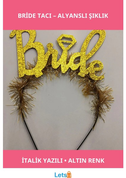 Altın Renk Alyanslı Bride Taç Bekarlığa Veda Partileri Için Şık Aksesuar