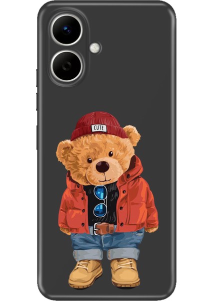 Tecno Spark Go 2 (Km4) Uyumlu Kılıf Renkli Silikon Baskılı Tpu Teddy Bear