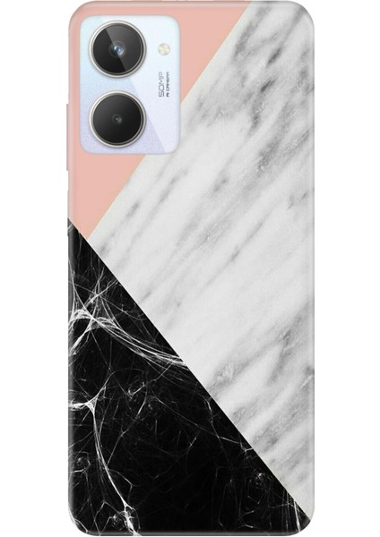 Realme 10 4g Kılıf Silikon Desenli Resimli Uv Kapak Siyah Pembe Beyaz Mermer