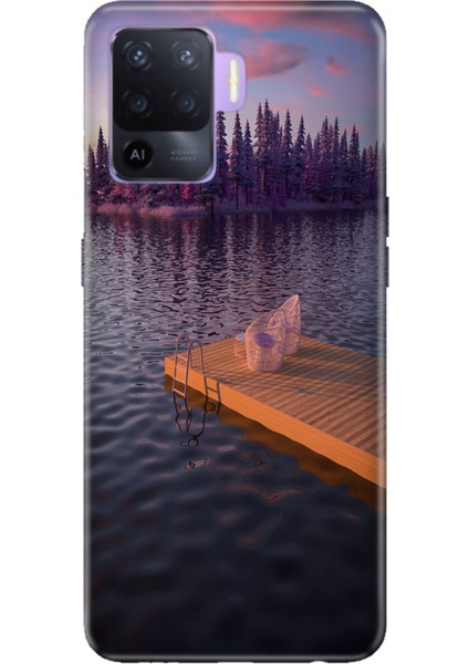 Oppo Reno 5 Lite Uyumlu Kılıf Resimli Desenli Silikon Romantik Rıhtım