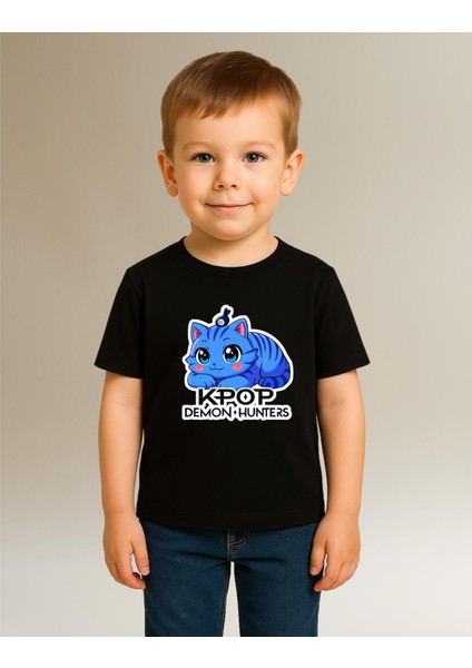 Kpop Demon Hunters Derpy Kısa Kollu Baskılı Unisex Çocuk Tişört (4-13 Yaş) modelleri