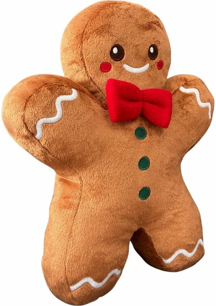 Kurabiye Adam Peluş Yastık, Uyku Arkadaşı Peluş, Yılbaşı Kırmızı Papyon Kurabiye Adam 32 cm modelleri
