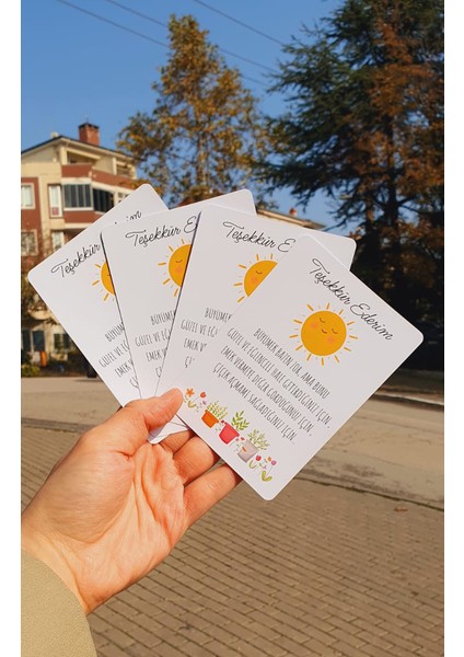 Teşekkür Kartı-Özel Gün 24 Kasım -Öğretmenler Günü Tebrik Kartı 4 Lü-Not Kartı-Hediye Kartı-Tek Yüzlü