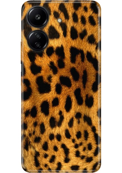 Xiaomi Redmi 13C - Poco C65 Kılıf Silikon Desenli Leopar Kürk