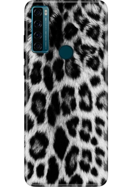 Tcl 20 Se Uyumlu Kılıf Resimli Desenli Silikon Siyah Kürk