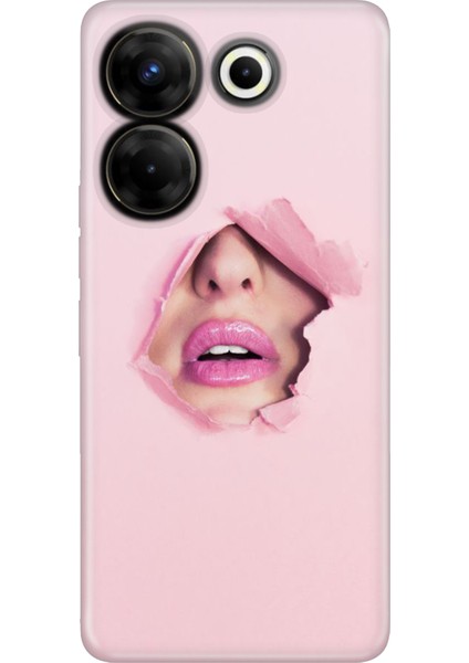 Tecno Camon 20 Pro 4g Uyumlu Kılıf Silikon Desenli Resimli Kapak Saklı Aşk