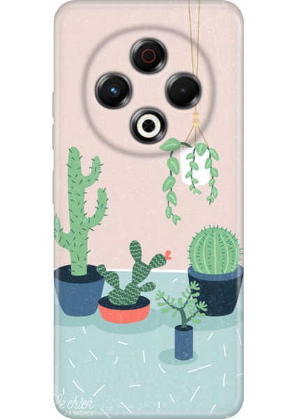 Tecno Spark 30 Kl6 Kılıf Kamera Koruma Silikon Baskılı Cactus Co