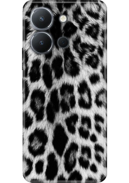 Vivo Y36 4g Uyumlu Kılıf Resimli Desenli Silikon Siyah Kürk