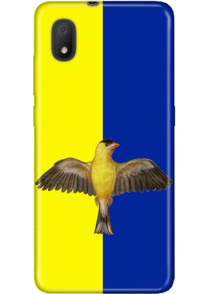 Tcl L7 Uyumlu Kılıf 0.4mm Lazer Kesim Desenli Silikon - Sarı Kanaryam