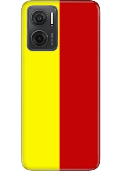 Xiaomi Redmi 10 5g Kılıf 0.4mm Silikon Desenli Sarı Kırmızı Parçalı