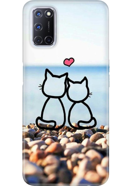 Oppo A52 A72 A92 Uyumlu Kılıf Silikon Desenli Resimli Kapak Kedilerin Aşkı