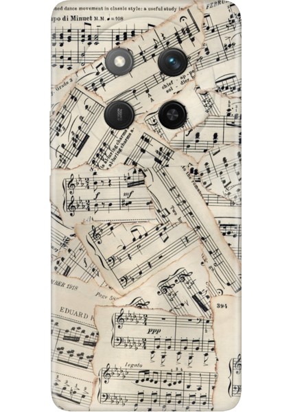 Honor Magic 7 Lite Kılıf Dekoratif Silikon Baskılı Kapak Beste Nota