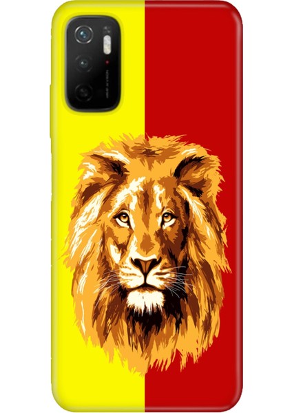 Xiaomi Redmi Note 10 5g Kılıf Silikon Tioserisi Sarı Kırmızı Parçalı Aslan