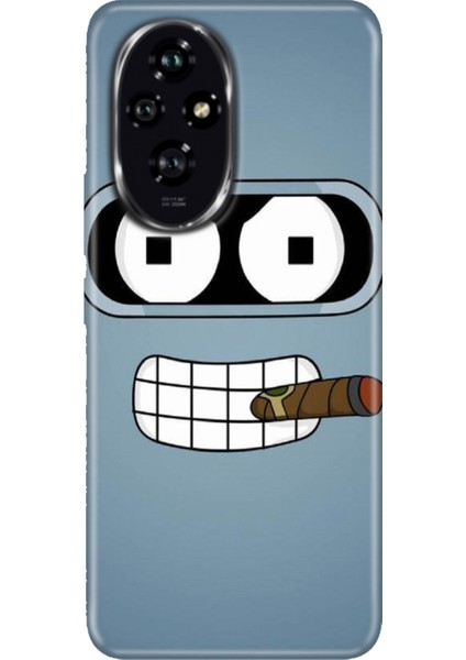 Huawei Honor 200-PRO Kılıf Renkli Silikon Baskılı Kapak Robot Smoke