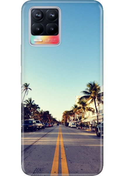 Realme 8 Pro Uyumlu Kılıf Desenli Baskılı Silikon Miami Sunset