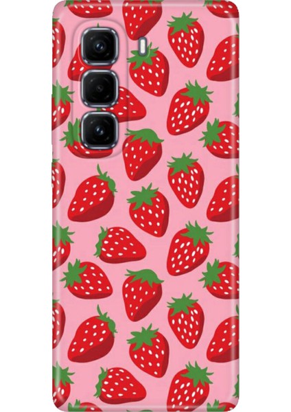 Infınıx Hot 50 Pro+ Plus Kılıf Renkli Silikon Baskılı Tpu Tatlı Çilek