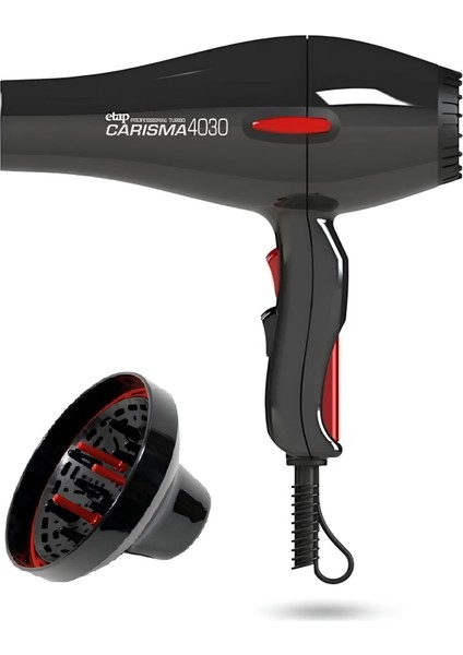 Carisma 4030 Profesyonel 2400 Watt Saç Kurutma Makinesi ve Vigo Başlık (İtalyan Motor)