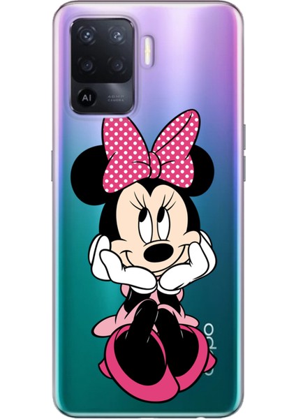 Oppo Reno 5 Lite Uyumlu Kılıf Silikon Desenli Resimli Kapak Minnie Karakter