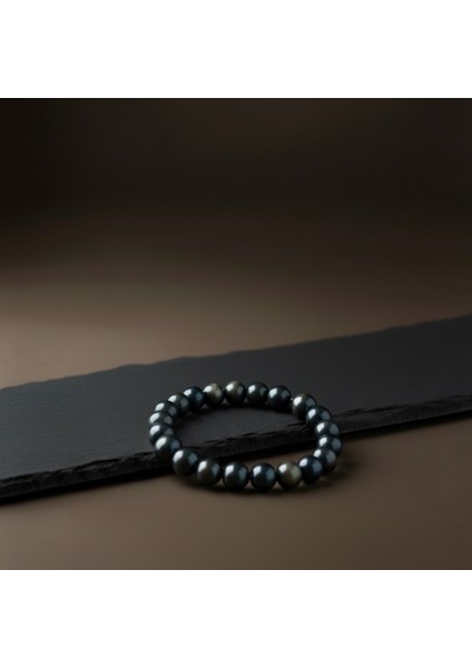 MAT Golden Obsidyen Bileklik | Koruma Kalkanı, Bolluk ve Özgüven Taşı (Unisex) 8 mm fırsatları