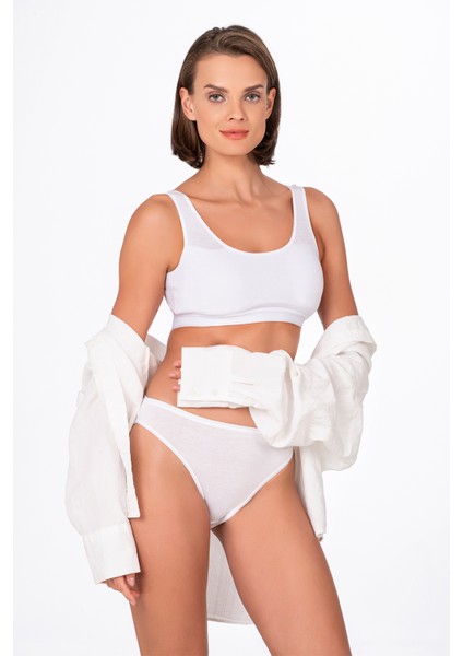 Kadın Viskon Slip Beyaz | K23926