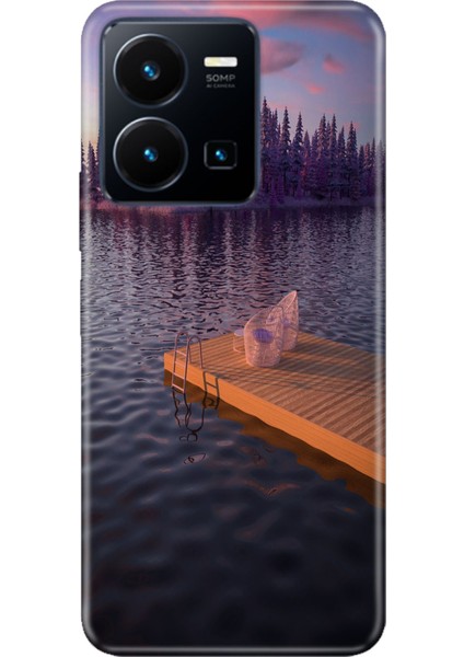 Vivo Y22S - Y35 Uyumlu Kılıf Resimli Desenli Silikon Romantik Rıhtım