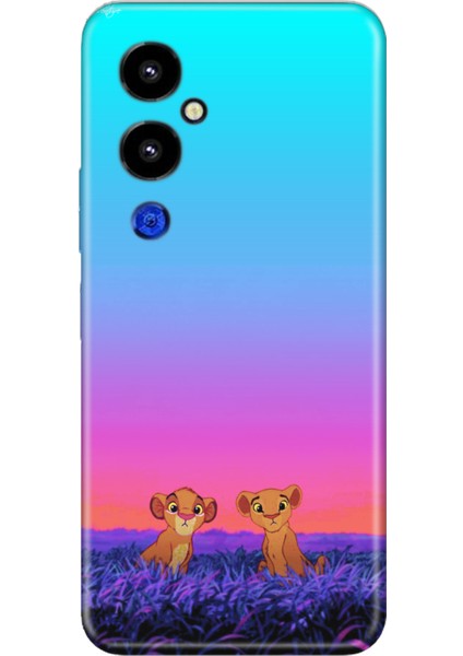 Tecno Pova 4 Pro Uyumlu Kılıf Silikon Desenli Resimli Kapak Junior Aslanlar