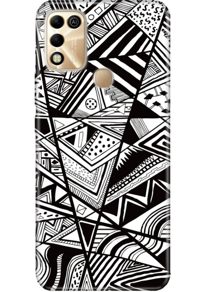 Infinix Hot 11 Play Kılıf Silikon Moderna Resimli Desenli Siyah/beyaz
