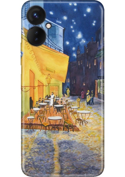 Oneplus 9 Pro Kılıf Silikon Desenli Resimli Uv Kapak Night Cafe