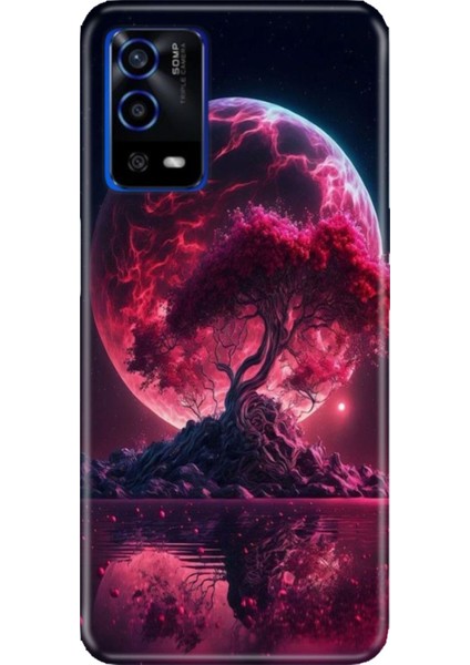 Oppo A55 4g Uyumlu Kılıf Resimli Desenli Silikon Red World