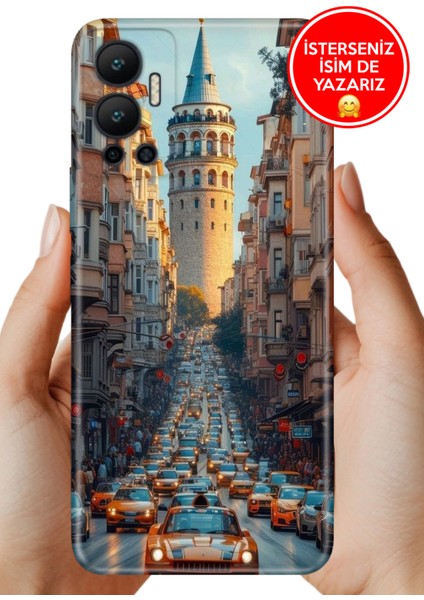Infinix Hot 12 Kılıf Lüks Desenli Silikon Cover Case Galata Francisco