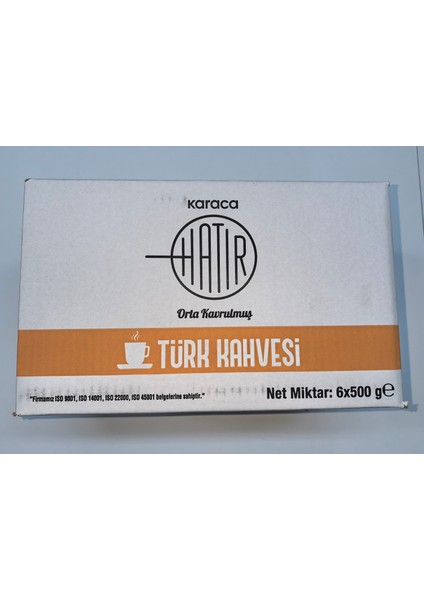Karaca Hatır Türk Kahvesi 500GR 6lı Koli (3kg)