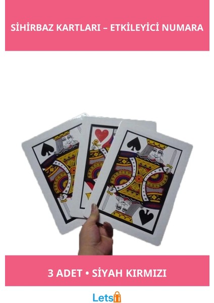 Sihirbaz Kartları 3 Adet Etkileyici Illüzyon Oyun Kartı