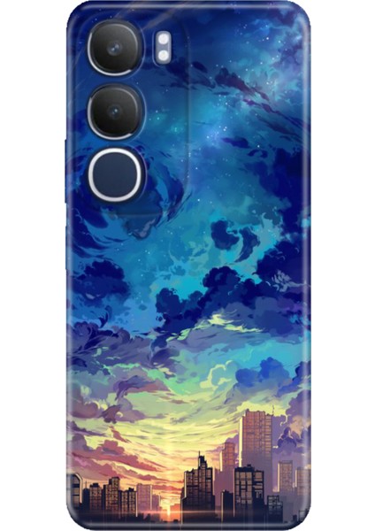 Vivo Y19S Kılıf Vivo Y19S Renkli Silikon Baskılı Tpu Cloud City
