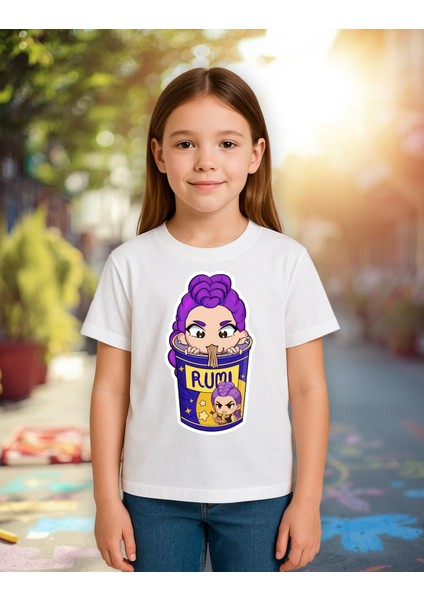 Kpop Demon Hunters Huntrix Rumi Kısa Kollu Baskılı Kız Çocuk Tişört (4-13 Yaş) fiyatları