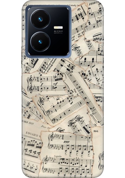 Vivo Y22S - Y35 Uyumlu Kılıf Silikon Desenli Resimli Kapak Beste Nota
