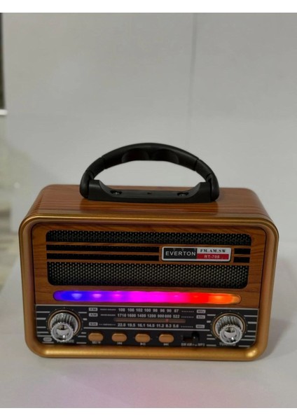 RT-708 Nostaljik Görünümlü Solar (Güneş Enerjili) Şarjlı Bluetooth Radyo