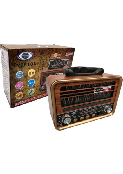 RT-708 Nostaljik Görünümlü Solar (Güneş Enerjili) Şarjlı Bluetooth Radyo modelleri