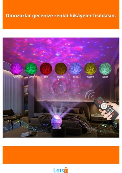 Çatlak Dinozor Yumurtası Tasarımlı Bluetooth Projektör Gece Lambası fiyatları