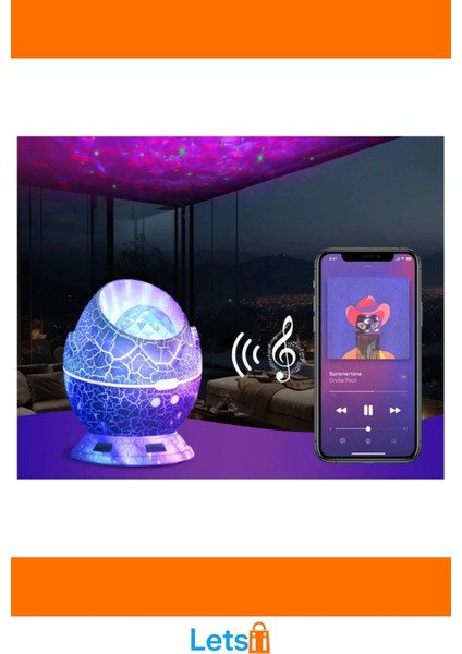 Çatlak Dinozor Yumurtası Tasarımlı Bluetooth Projektör Gece Lambası modelleri