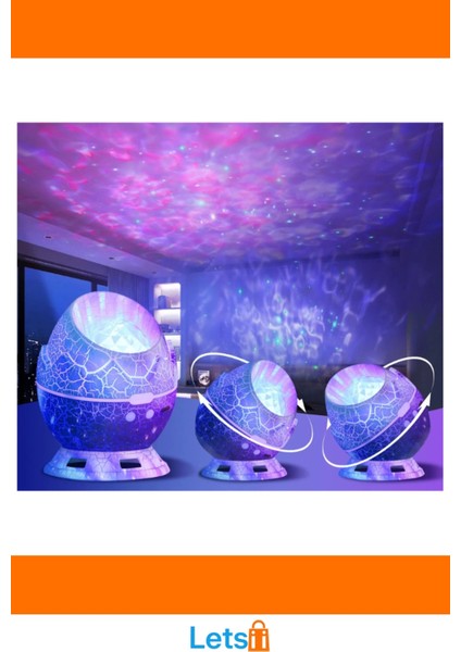 Çatlak Dinozor Yumurtası Tasarımlı Bluetooth Projektör Gece Lambası fırsatları