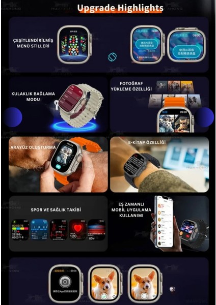 HK11 Ultra 3 Akıllı Saat 2.02” Amoled Ekran | Nfc & Bluetooth | Aı Sesli Asistan | 4gb Hafıza | Android & Ios Uyumlu modelleri
