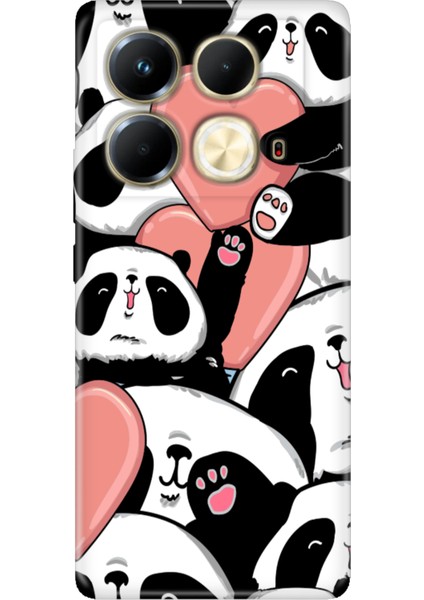 Infinix Note 40 4g Kılıf Resimli Baskılı Nano Silikon Sevimli Panda