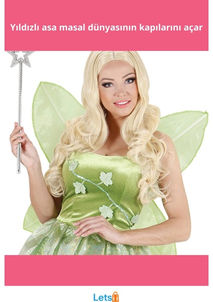 Yıldız Şekilli Parlak Peri Asası 34 cm Çocuk ve Yetişkinler Için fiyatları