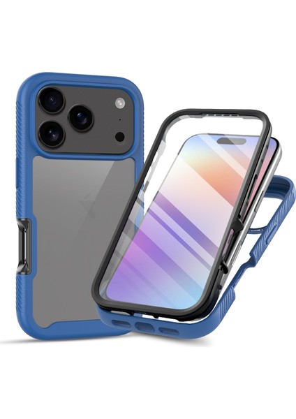 iPhone 17 Pro Kılıfı, Dahili Ekran Koruyuculu Tampon, iPhone 17 Pro Için Tam Koruma Koruyucu Kılıf, Lacivert (Yurt Dışından)