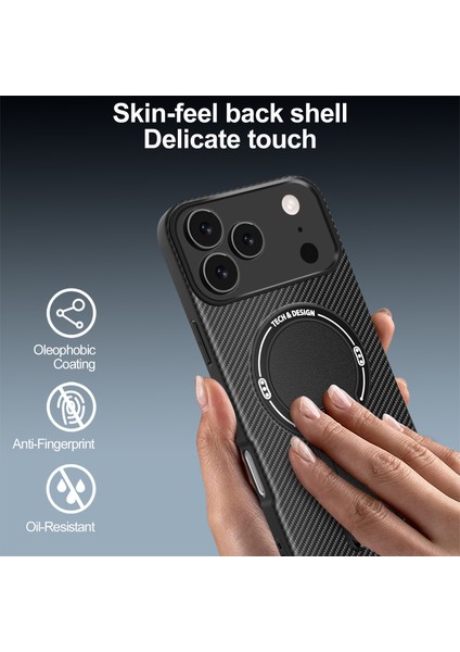 iPhone 17 Pro Için Manyetik Kılıf, Karbon Fiber Tasarım, Standlı Tpu Hibrit Telefon Kılıfı, Siyah (Yurt Dışından) indirimleri