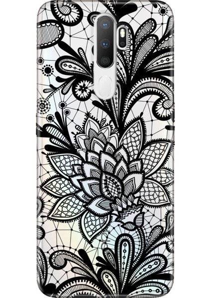 Oppo A5 A9 2020 Uyumlu Kılıf Silikon Desenli Resimli Kapak Mandala Gül