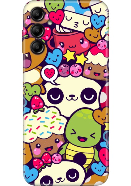 Samsung Galaxy M55 5g Uyumlu Kılıf Desenli Baskılı Silikon Şirin Yaratık