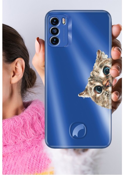 Reeder S19 Max Pro S Kılıf S19 Max Pro S Şeffaf Silikon Baskılı Cat Look