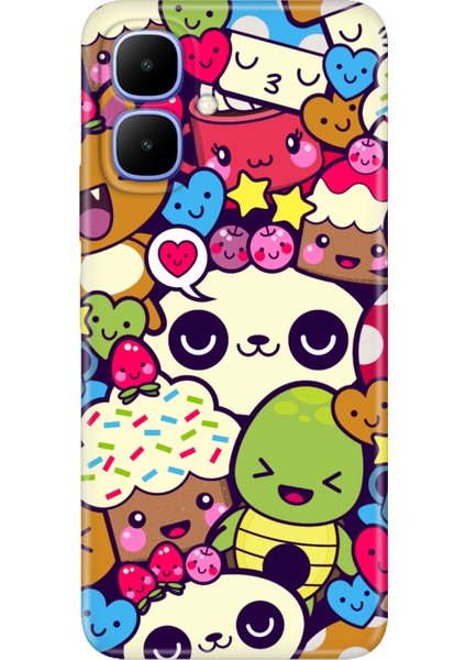 Infinix Smart 10 Uyumlu Kılıf Desenli Silikon Baskılı Kapak Şirin Yaratık